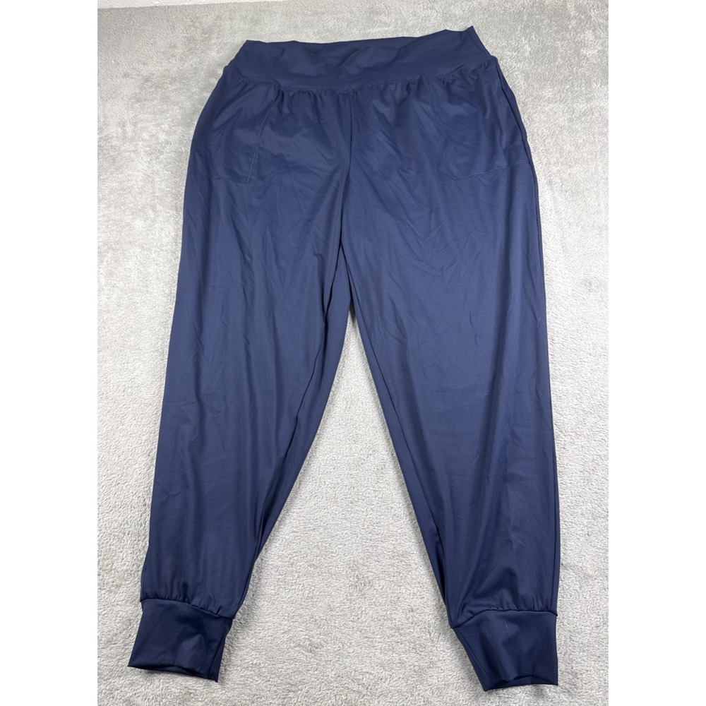 ID Ideology Women's Plus Size Stretch Jogger Pants Indigo Sea Size 1X